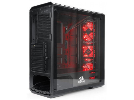 Gabinete Gamer Redragon Trailbreaker, Mid Tower, Com 3 Fans RGB, Vidro Temperado, Black, Sem Fonte, RD-GC-603