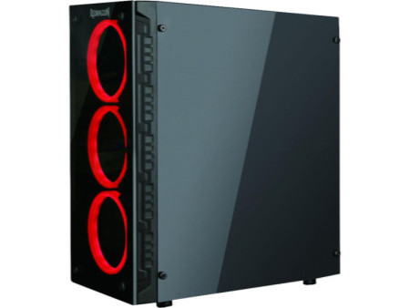 Gabinete Gamer Redragon Diamond Storm, Mid Tower, Com 3 Fans RGB, Vidro Temperado, Black, Sem Fonte, CA903