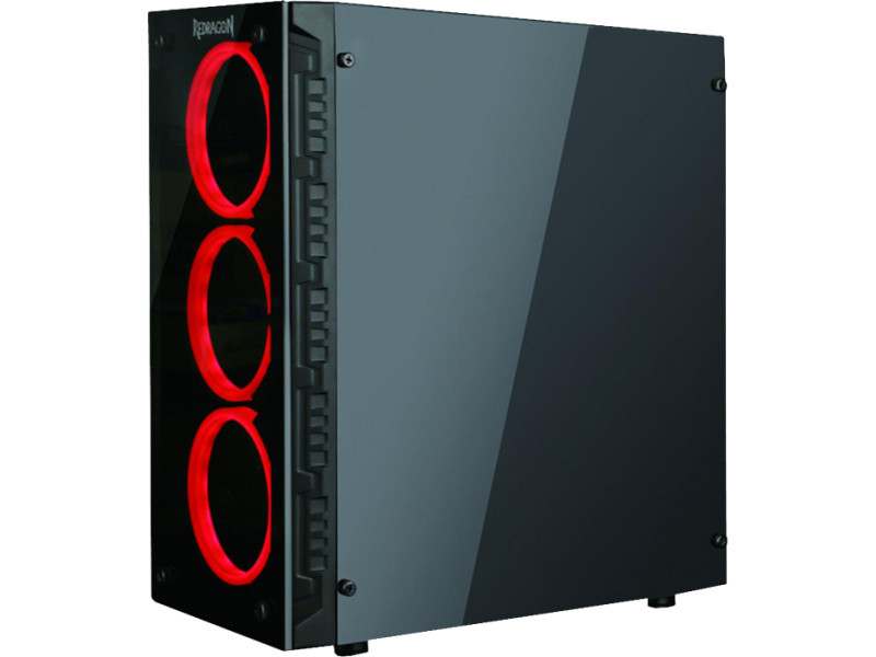 Gabinete Gamer Redragon Diamond Storm, Mid Tower, Com 3 Fans RGB, Vidro Temperado, Black, Sem Fonte, CA903