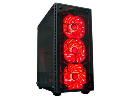 Gabinete Gamer Redragon Jetfire, Mid Tower, Com 3 Fans RGB, Vidro Temperado, Black-Red, Sem Fonte, RD-GC-701