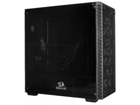 Gabinete Gamer Redragon Jetfire, Mid Tower, Com 3 Fans RGB, Vidro Temperado, Black-Red, Sem Fonte, RD-GC-701