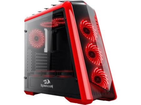 Gabinete Gamer Redragon, Ironhide RGB, Full Tower, Vidro Temperado, Black, Sem Fonte, Com 6 Fans, RD-GC-801