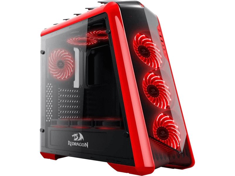 Gabinete Gamer Redragon, Ironhide RGB, Full Tower, Vidro Temperado, Black, Sem Fonte, Com 6 Fans, RD-GC-801