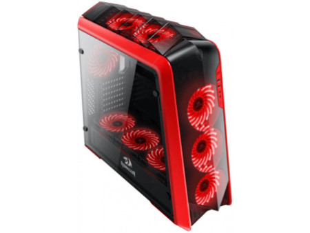 Gabinete Gamer Redragon, Ironhide RGB, Full Tower, Vidro Temperado, Black, Sem Fonte, Com 6 Fans, RD-GC-801