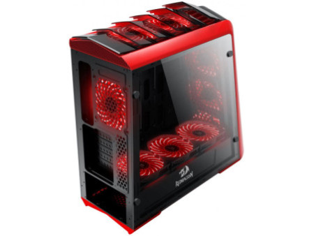 Gabinete Gamer Redragon, Ironhide RGB, Full Tower, Vidro Temperado, Black, Sem Fonte, Com 6 Fans, RD-GC-801