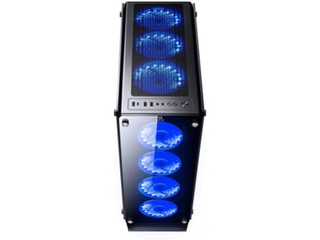 Gabinete Gamer Redragon Sideswipe, Mid Tower, Vidro Temperado, Black, Sem Fonte, Com 4 Fans RGB, GC-601