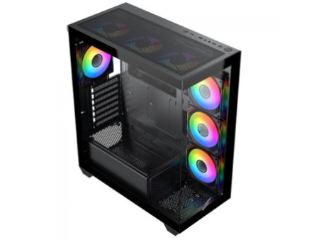 Gabinete Gamer SuperFrame Box Magic, Mid Tower, Vidro Temperado, Com Display LCD 13.3 Pol, ATX, Branco, Sem Fonte, Com 6 Fans, S