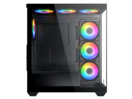 Gabinete Gamer SuperFrame Box Magic, Mid Tower, Vidro Temperado, Com Display LCD 13.3 Pol, ATX, Branco, Sem Fonte, Com 6 Fans, S