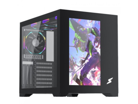 Gabinete Gamer SuperFrame Fusion, Mid Tower, Vidro Temperado, ATX, Preto, Sem Fan, SF-CS-FSMABSF