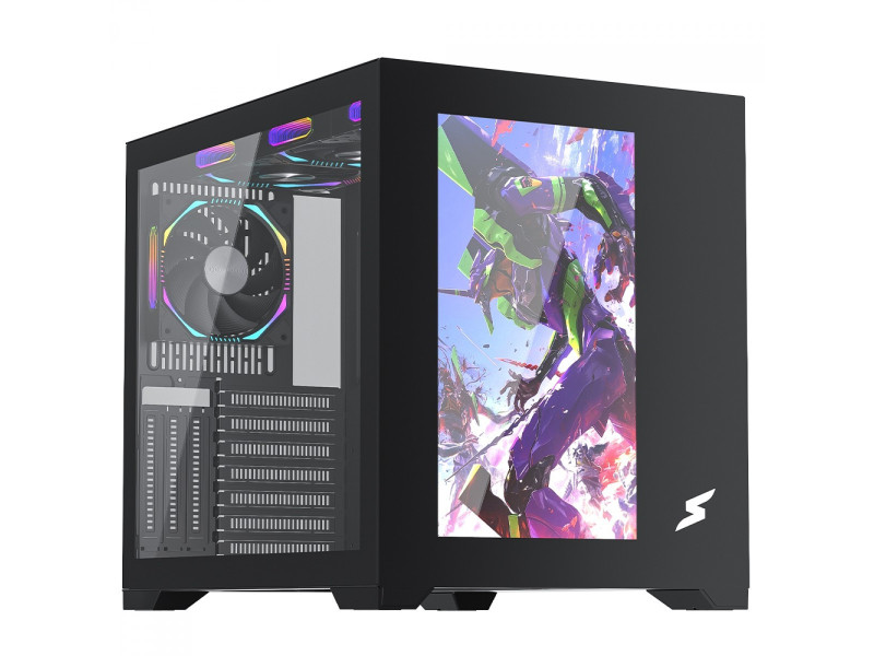 Gabinete Gamer SuperFrame Fusion, Mid Tower, Vidro Temperado, ATX, Preto, Sem Fan, SF-CS-FSMABSF