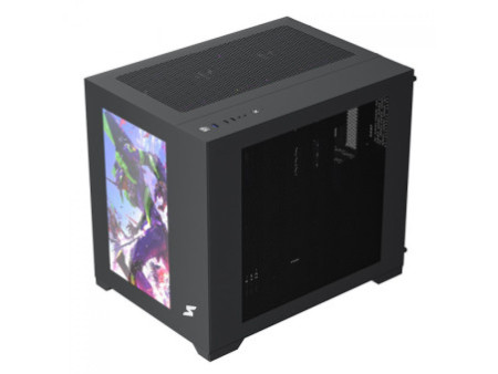 Gabinete Gamer SuperFrame Fusion, Mid Tower, Vidro Temperado, ATX, Preto, Sem Fan, SF-CS-FSMABSF