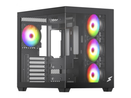 Gabinete Gamer SuperFrame Fusion, Mid Tower, Vidro Temperado, ATX, Branco, Sem Fan, SF-CS-FSMAWSF
