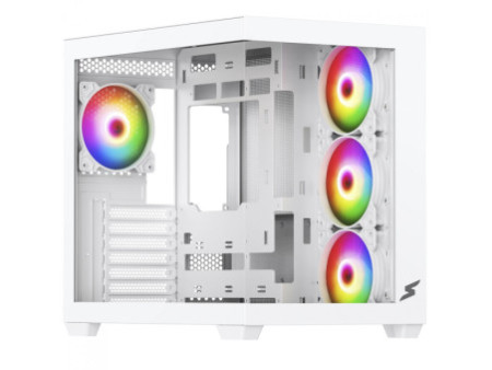 Gabinete Gamer SuperFrame Mesh, Black, Mid Tower, Vidro Temperado, MATX, Sem Fonte, Com 3 Fans, SF-CS-MSMSB3F