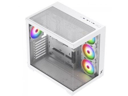 Gabinete Gamer SuperFrame Mesh, Black, Mid Tower, Vidro Temperado, MATX, Sem Fonte, Com 3 Fans, SF-CS-MSMSB3F