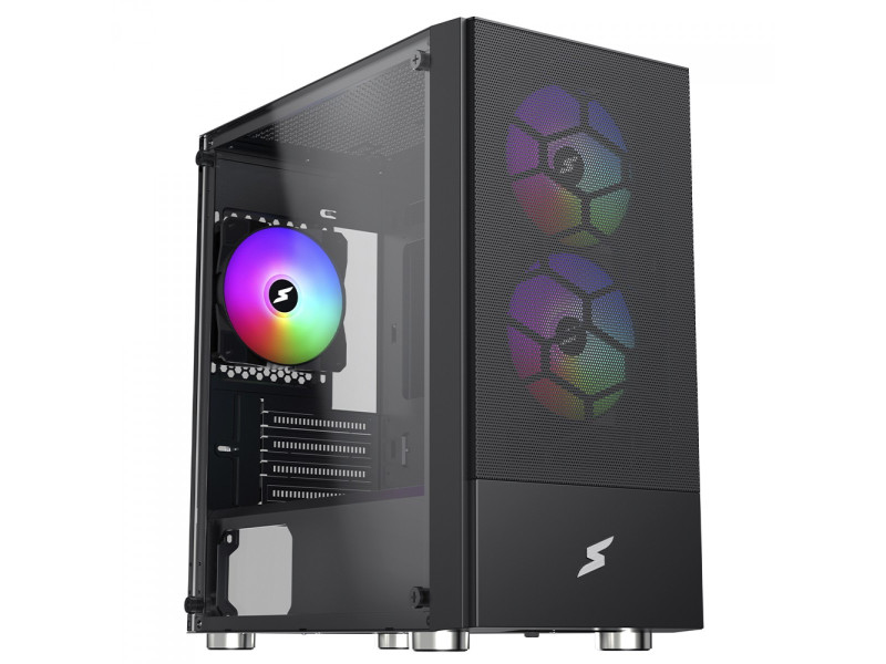 Gabinete Gamer SuperFrame Mesh, White, Mid Tower, Vidro Temperado, MATX, Sem Fonte, Com 3 Fans, SF-CS-MSMSW3F