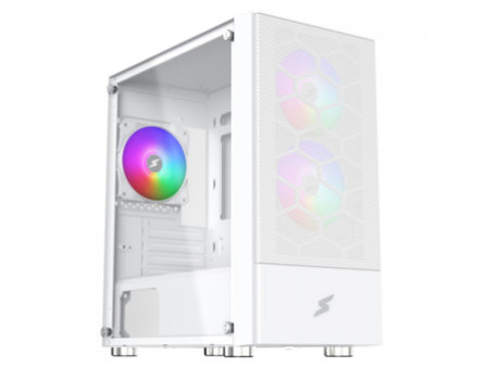 Gabinete Gamer SuperFrame Prime, Mid Tower, Vidro Temperado, M-ATX, Branco, Sem Fonte, Com 5 Fans ARGB