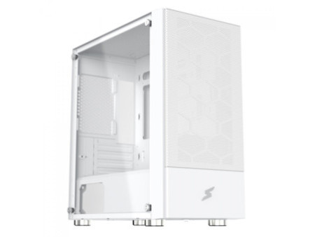 Gabinete Gamer SuperFrame Prime, Mid Tower, Vidro Temperado, M-ATX, Branco, Sem Fonte, Com 5 Fans ARGB