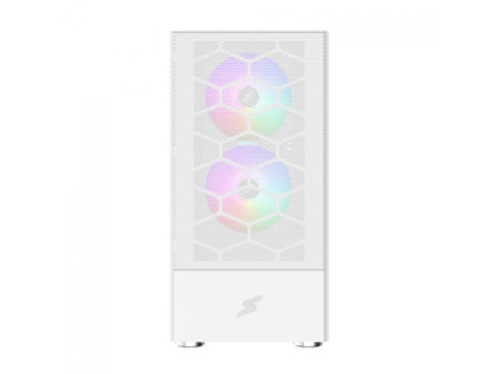 Gabinete Gamer SuperFrame Prime, Mid Tower, Vidro Temperado, M-ATX, Branco, Sem Fonte, Com 5 Fans ARGB