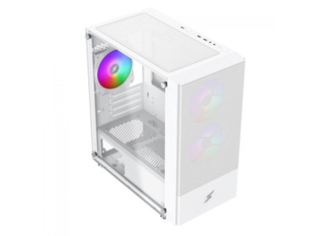 Gabinete Gamer SuperFrame Prime, Mid Tower, Vidro Temperado, M-ATX, Branco, Sem Fonte, Com 5 Fans ARGB