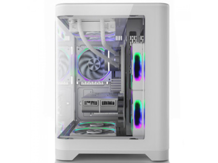 Gabinete Gamer SuperFrame Cube, ARGB, Mid tower, Vidro Temperado, ATX, White, Sem Fonte, Sem Fan
