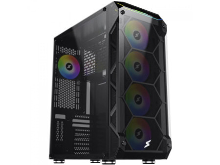 Gabinete Gamer SuperFrame Hércules, Full Tower, RGB, Vidro Temperado, E-ATX, Black, Sem Fonte, Sem Fan