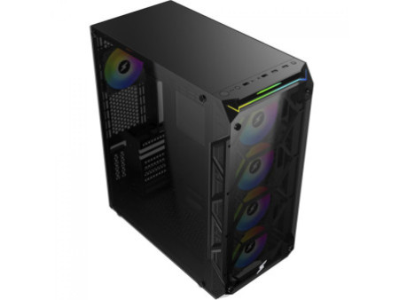 Gabinete Gamer SuperFrame Hércules, Full Tower, RGB, Vidro Temperado, E-ATX, Black, Sem Fonte, Sem Fan