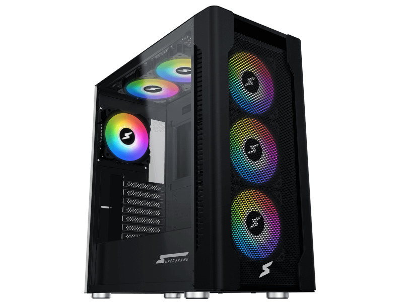 Gabinete Gamer SuperFrame Strider, Mid Tower, ARGB, Vidro Temperado, ATX, Sem Fonte, Com 4 Fans