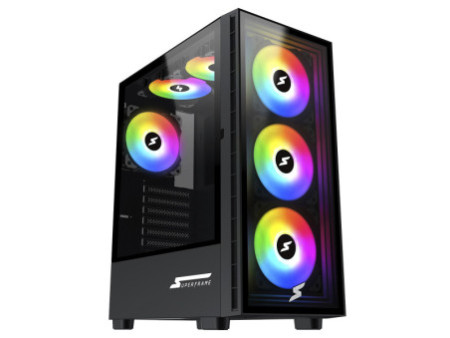 Gabinete Gamer SuperFrame Elite, Mid Tower, ARGB, Vidro Temperado, ATX, Sem Fonte, Com 3 Fans