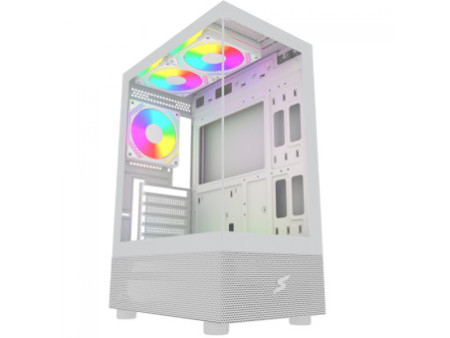 Gabinete Gamer SuperFrame Void, Mid Tower, Vidro Temperado, M-ATX, White, Sem Fonte, Com 3 Fans, SF-CS-VDMAW3F