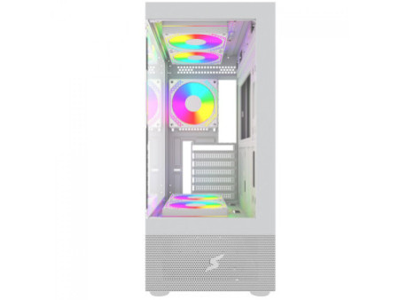 Gabinete Gamer SuperFrame Void, Mid Tower, Vidro Temperado, M-ATX, White, Sem Fonte, Com 3 Fans, SF-CS-VDMAW3F