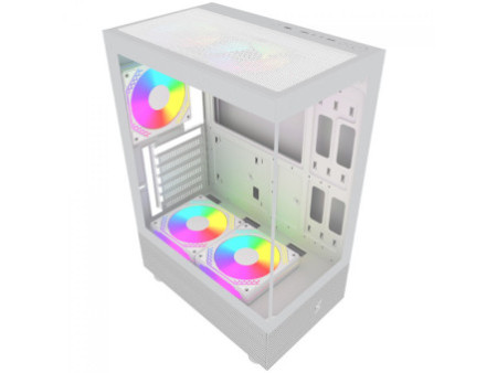 Gabinete Gamer SuperFrame Void, Mid Tower, Vidro Temperado, M-ATX, White, Sem Fonte, Com 3 Fans, SF-CS-VDMAW3F