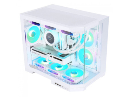 Gabinete Gamer SuperFrame Void, Mid Tower, Vidro Temperado, M-ATX, Black, Sem Fonte, Com 3 Fans, SF-CS-VDMAB3F