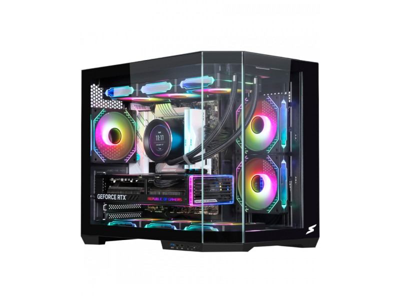 Gabinete Gamer SuperFrame Cristal, Mid Tower, Vidro Temperado, ATX, Com 4 Fans ARGB, Preto, SF-CS-CTMAB4F