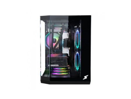 Gabinete Gamer SuperFrame Cristal, Mid Tower, Vidro Temperado, ATX, Com 4 Fans ARGB, Preto, SF-CS-CTMAB4F