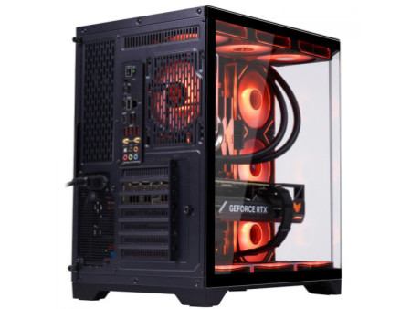 Gabinete Gamer SuperFrame Black Noir, Aquário, Mid Tower, Vidro Temperado, M-ATX, Branco, Sem Fonte, Com 3 Fans ARGB, SF-CS-BNMA