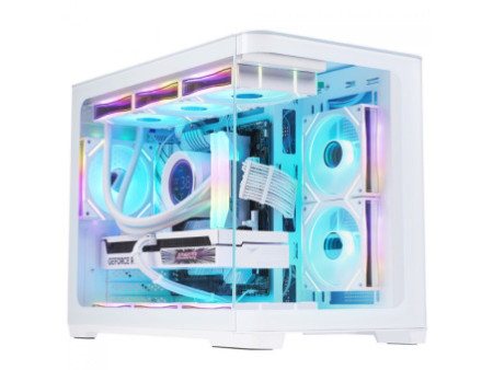 Gabinete Gamer SuperFrame Cristal, Mid Tower, Vidro Temperado, ATX, Com 4 Fans ARGB, Branco, SF-CS-CTMAW4F