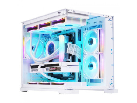 Gabinete Gamer SuperFrame Cristal, Mid Tower, Vidro Temperado, ATX, Com 4 Fans ARGB, Branco, SF-CS-CTMAW4F