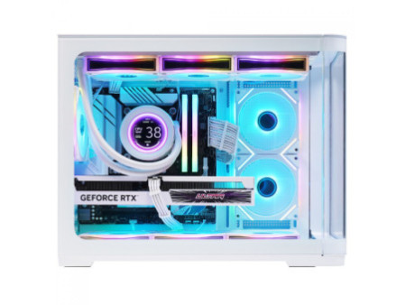 Gabinete Gamer SuperFrame Cristal, Mid Tower, Vidro Temperado, ATX, Com 4 Fans ARGB, Branco, SF-CS-CTMAW4F