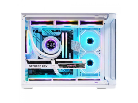 Gabinete Gamer SuperFrame Cristal, Mid Tower, Vidro Temperado, ATX, Com 4 Fans ARGB, Branco, SF-CS-CTMAW4F