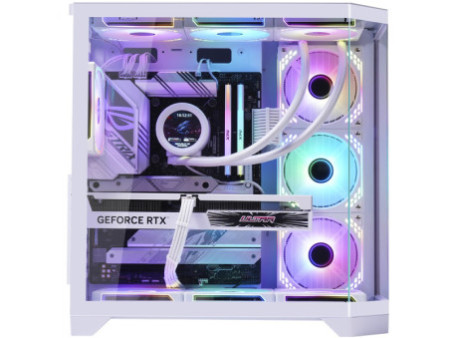 Gabinete Gamer SuperFrame Black Noir, Aquário, Mid Tower, Vidro Temperado, M-ATX, Preto, Sem Fonte, Com 3 Fans ARGB, SF-CS-BNMAB
