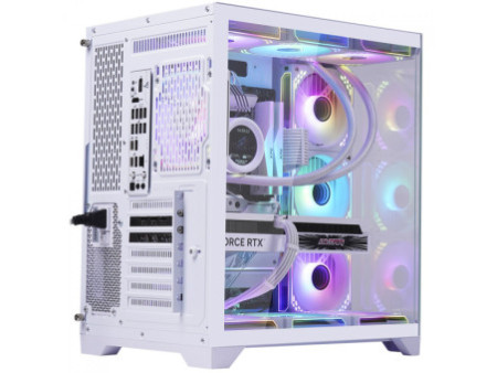 Gabinete Gamer SuperFrame Black Noir, Aquário, Mid Tower, Vidro Temperado, M-ATX, Preto, Sem Fonte, Com 3 Fans ARGB, SF-CS-BNMAB