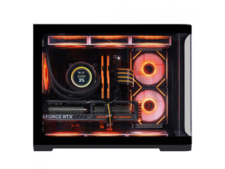 Gabinete Gamer SuperFrame Power Cube Cristal, Mid Tower, Vidro Temperado, ATX, RGB, Com 4 Fans, Preto, SF-CS-CRMAB4F