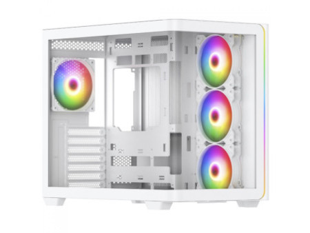 Gabinete Gamer SuperFrame Cube Magic, Mid Tower, Vidro Temperado, Display LCD, ATX, Black, Sem Fonte, Sem Fan, SF-CS-CMMABSF