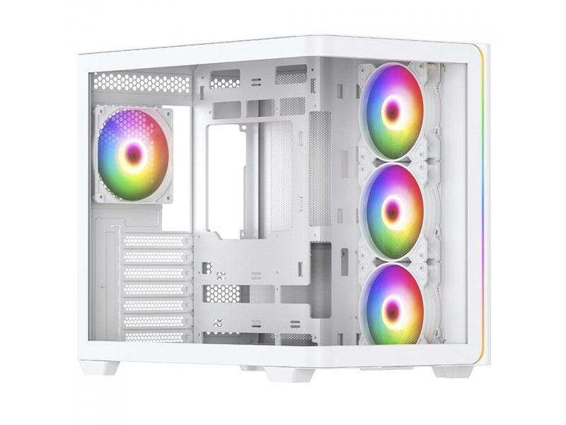 Gabinete Gamer SuperFrame Cube Magic, Mid Tower, Vidro Temperado, Display LCD, ATX, Black, Sem Fonte, Sem Fan, SF-CS-CMMABSF
