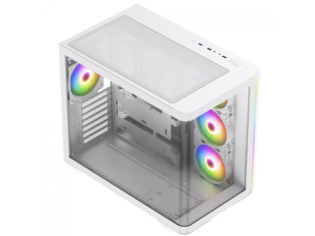 Gabinete Gamer SuperFrame Cube Magic, Mid Tower, Vidro Temperado, Display LCD, ATX, Black, Sem Fonte, Sem Fan, SF-CS-CMMABSF