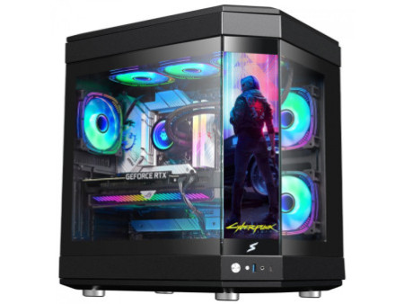 Gabinete Gamer SuperFrame Box, Mid Tower, Vidro Temperado, M-ATX, Black, Sem Fonte, Com 3 Fans