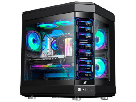 Gabinete Gamer SuperFrame Box, Mid Tower, Vidro Temperado, M-ATX, Black, Sem Fonte, Com 3 Fans