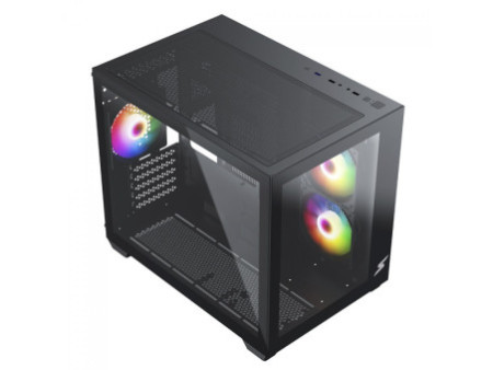 Gabinete Gamer SuperFrame Box, Mid Tower, Vidro Temperado, M-ATX, Black, Sem Fonte, Sem Fan