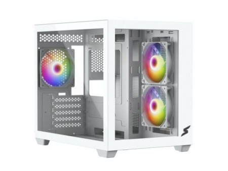 Gabinete Gamer SuperFrame Box, Mid Tower, Vidro Temperado, M-ATX, White, Sem Fonte, Com 3 Fans