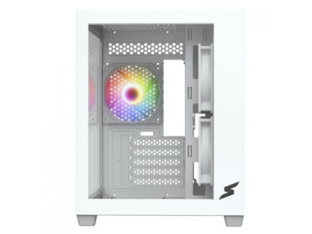 Gabinete Gamer SuperFrame Box, Mid Tower, Vidro Temperado, M-ATX, White, Sem Fonte, Com 3 Fans